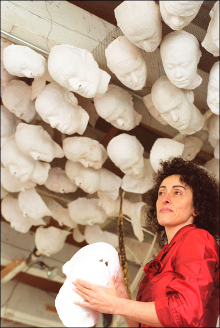 Sholeh Regna with sculptures