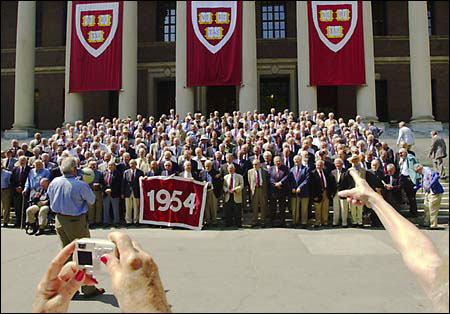 Class of 1954 poses for their reunion photo