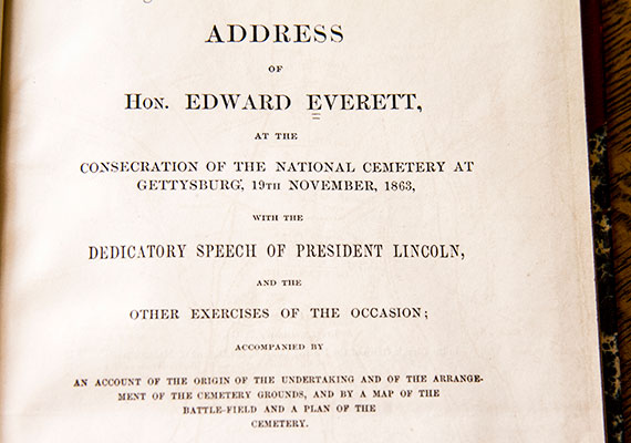 Edward Everett, a former Harvard president, was the main speaker at the dedication. His speech lasted two hours. Image from the Andover-Harvard Theological Library. Jon Chase/Harvard Staff Photographer