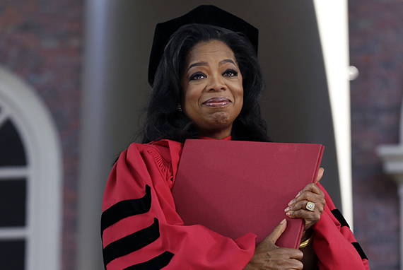 AP photographer Elise Amendola said Oprah Winfrey “was incredibly moved to receive an honorary degree. More so than I think I recall anybody else. And when she had the degree she clutched it to her chest and teared up. It just made for a beautiful picture.” Photo by Elise Amendola/AP Photo