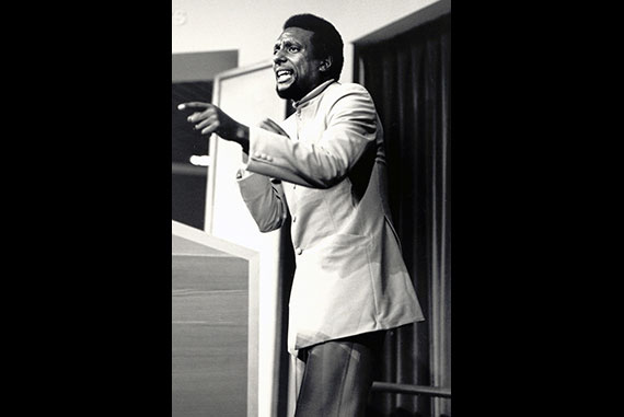 Activist Stokely Carmichael in the JFK Jr. Forum in 1979. Photo by Richard Feldman