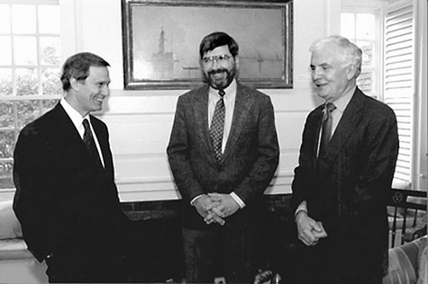 Photo of Neil Rudenstine, Eugene Shklar, and Roman