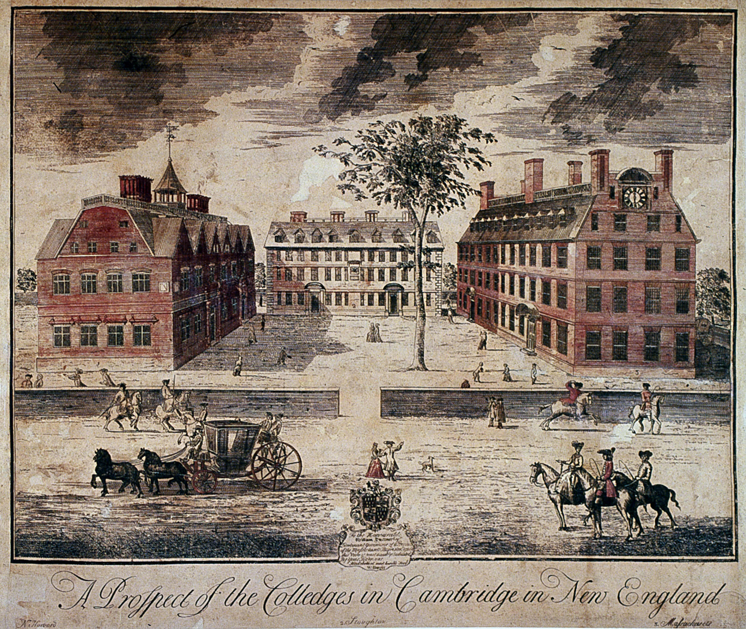A Prospect of the Colledges in Cambridge in New England, William Burgis, 1726.