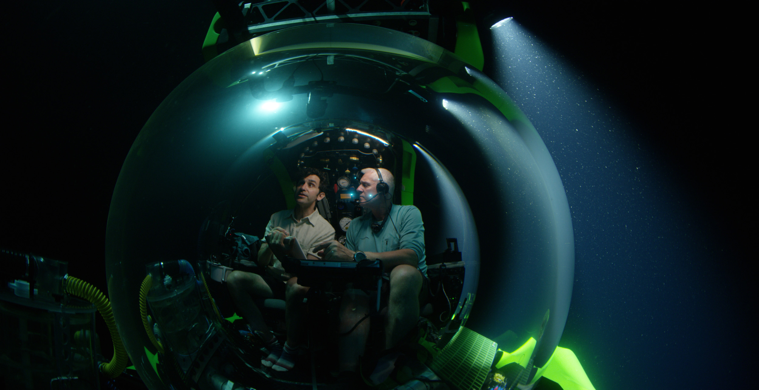 David Gruber in a submarine off Brazil.