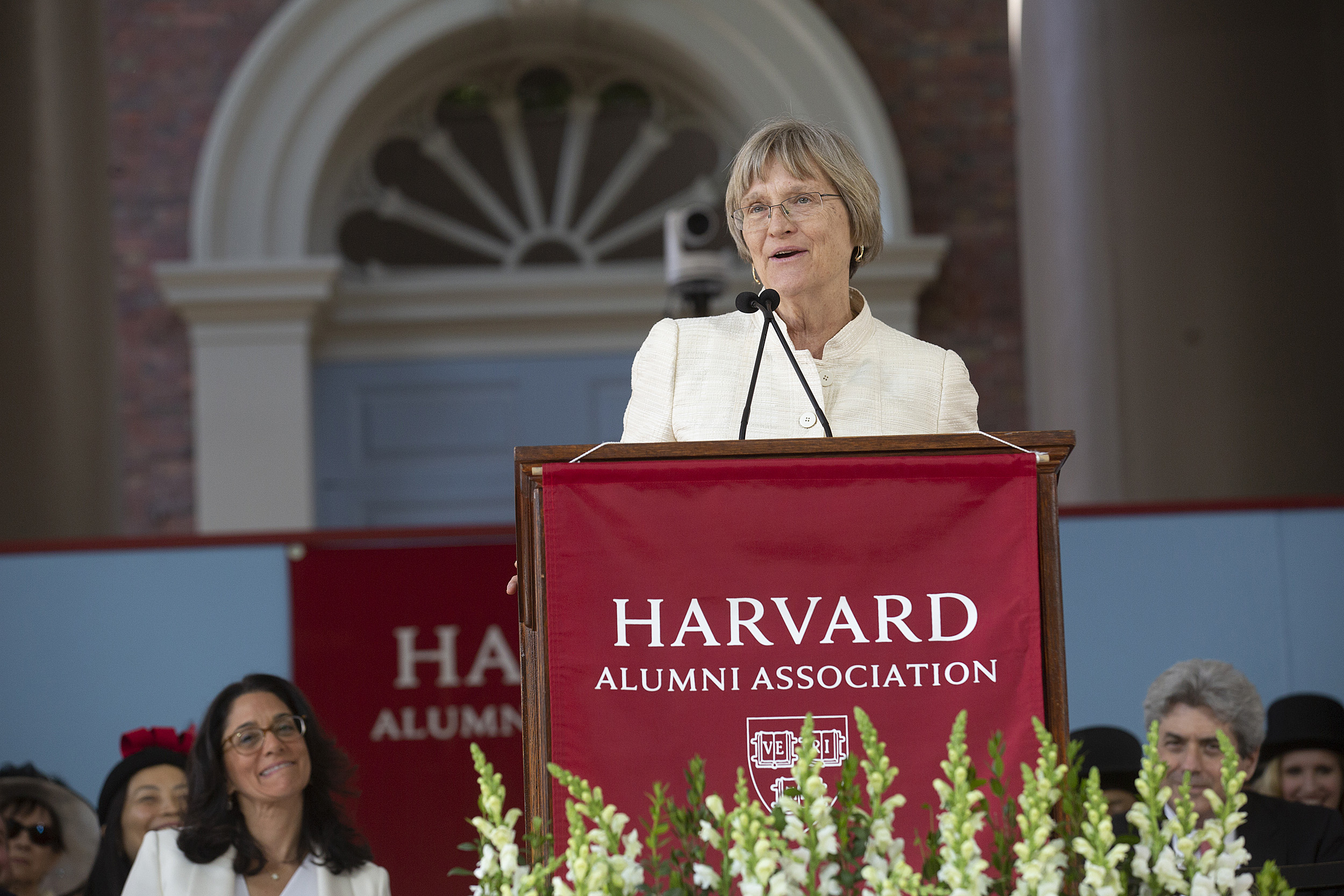 Drew Faust delivers final commencement address.