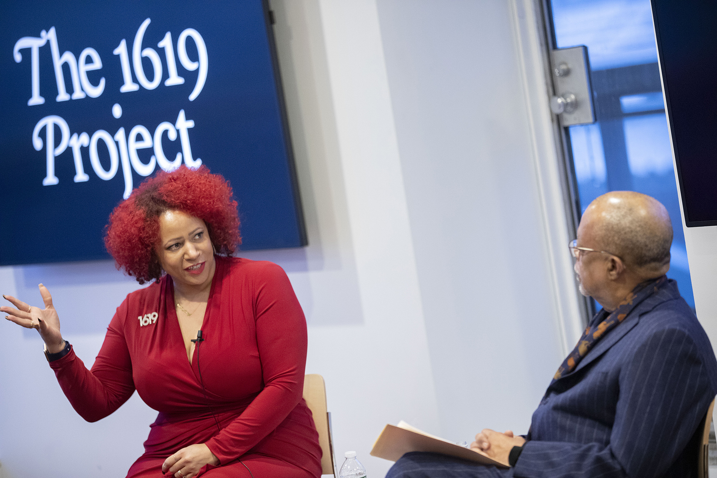 Nikole-Hannah Jones, creator of the NY Times' 1619 Project speaks with Henry Louis Gates Jr.