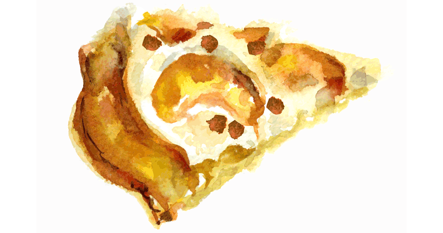 Illustration of pear crostata.