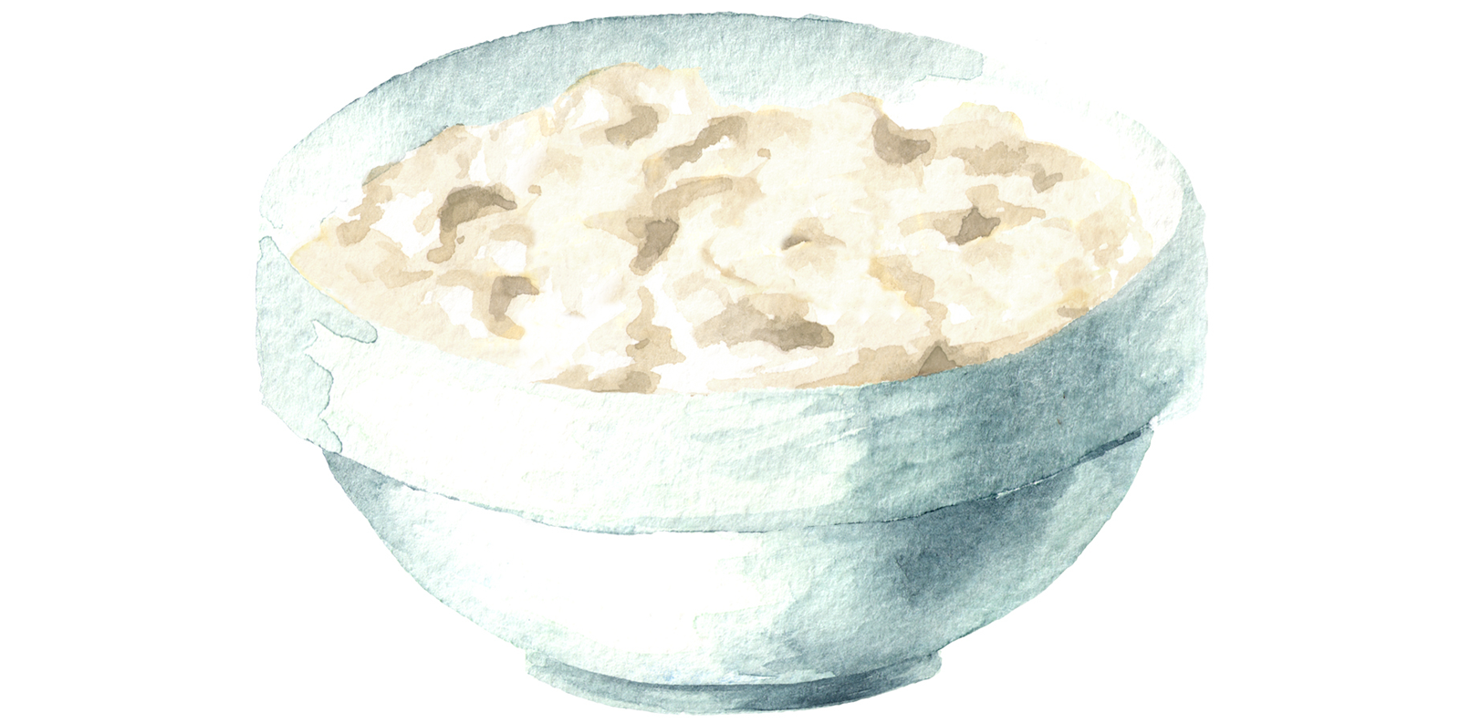 Illustration of rice pudding.