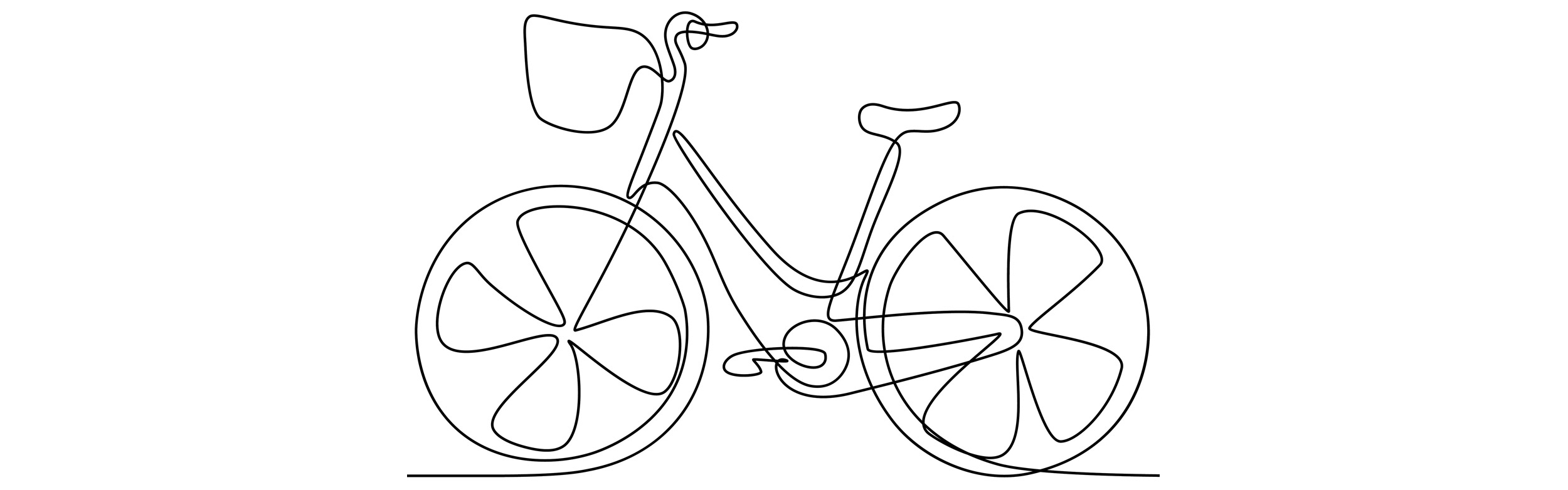 Sketch of a bicycle.