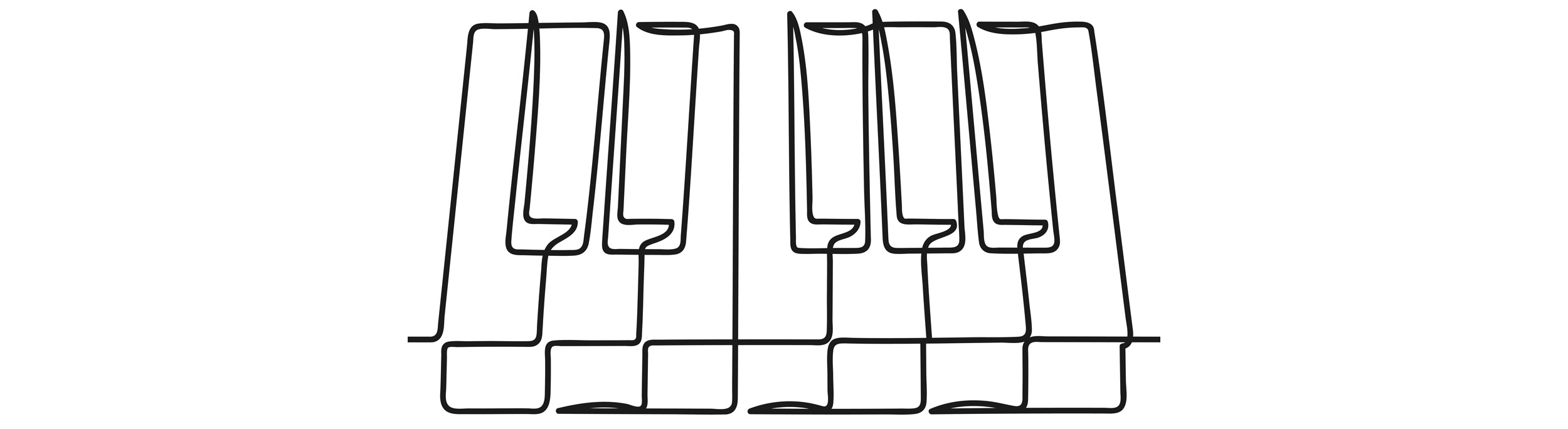Sketch of piano keys.