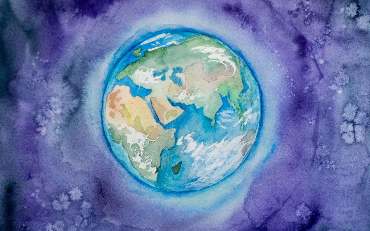 Watercolor of Earth.