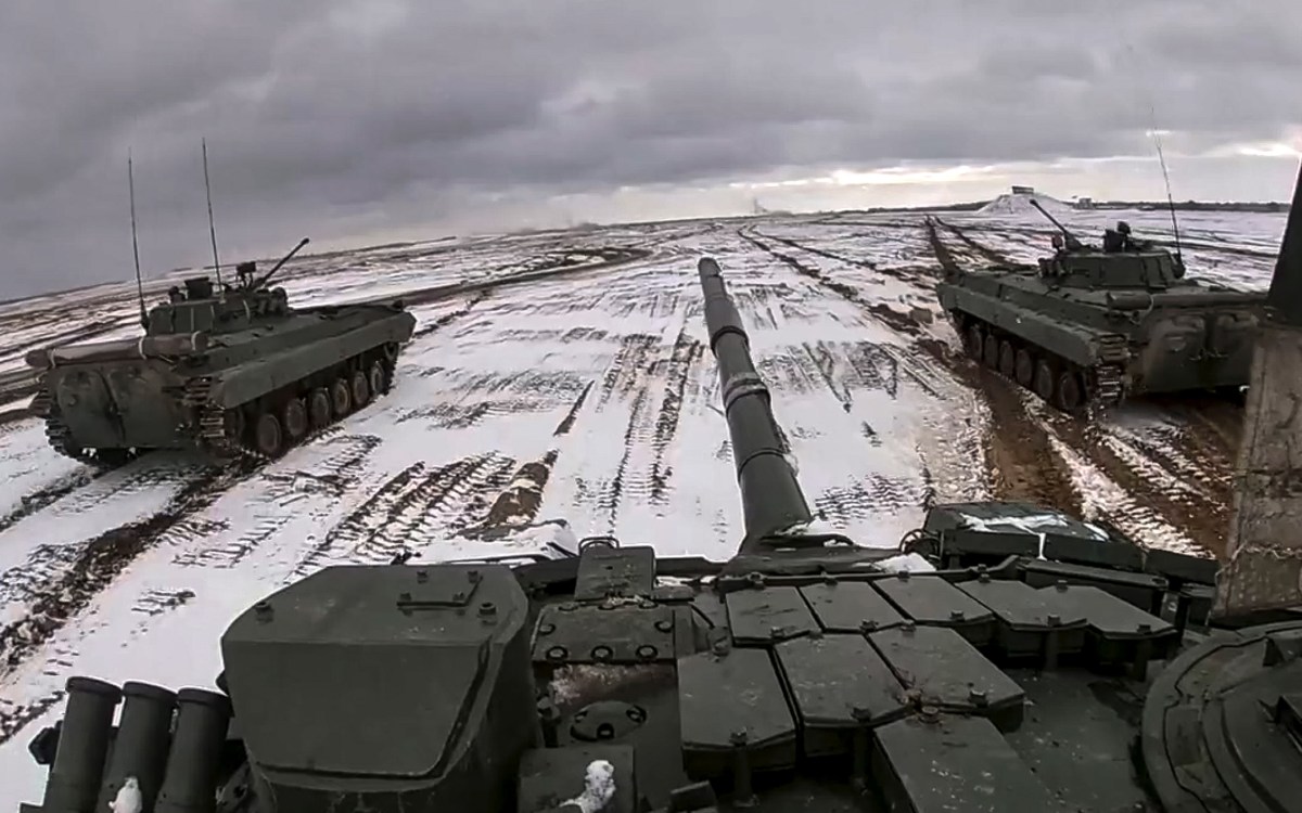 Russian and Belarus tanks.