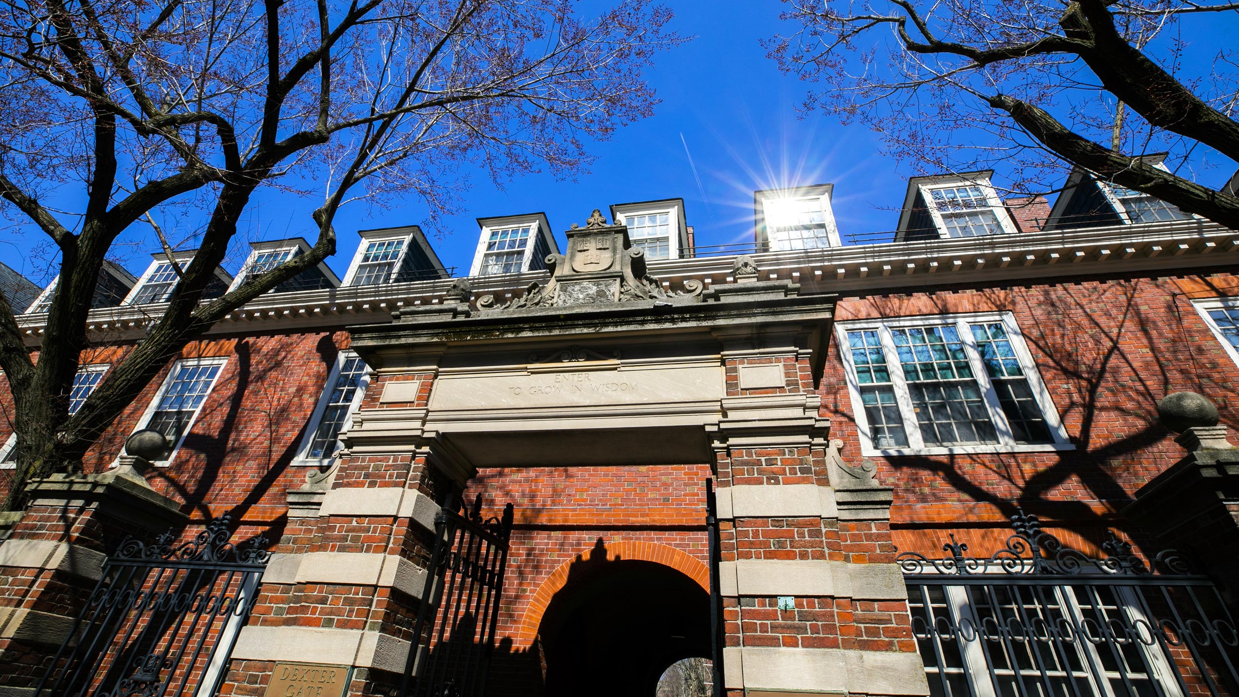 Dexter Gate greets visitors to Harvard Yard with the inscription: “Enter to grow in wisdom."