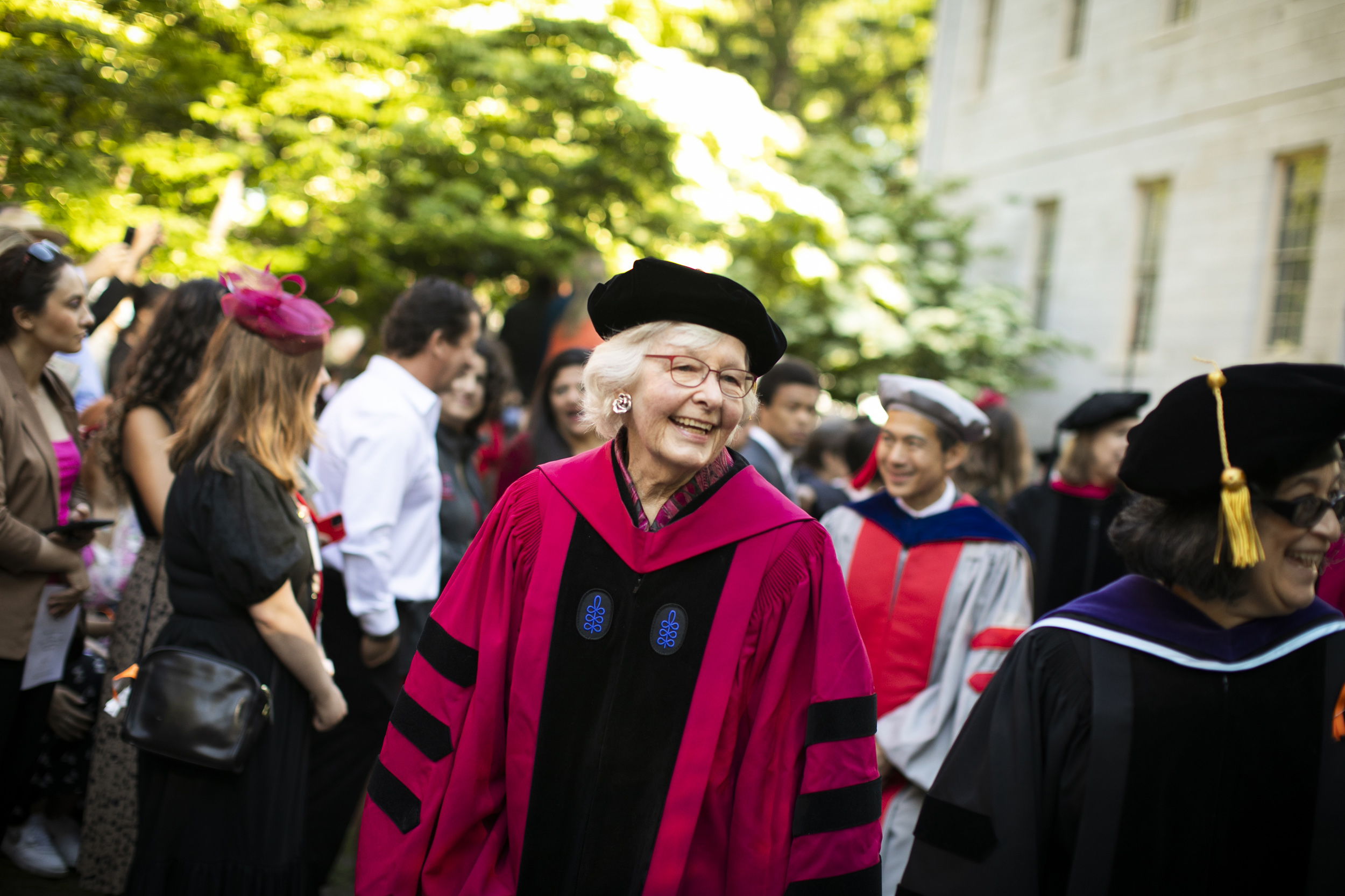 Honorary degree recipient Margaret Marshall is pictured during the procession.