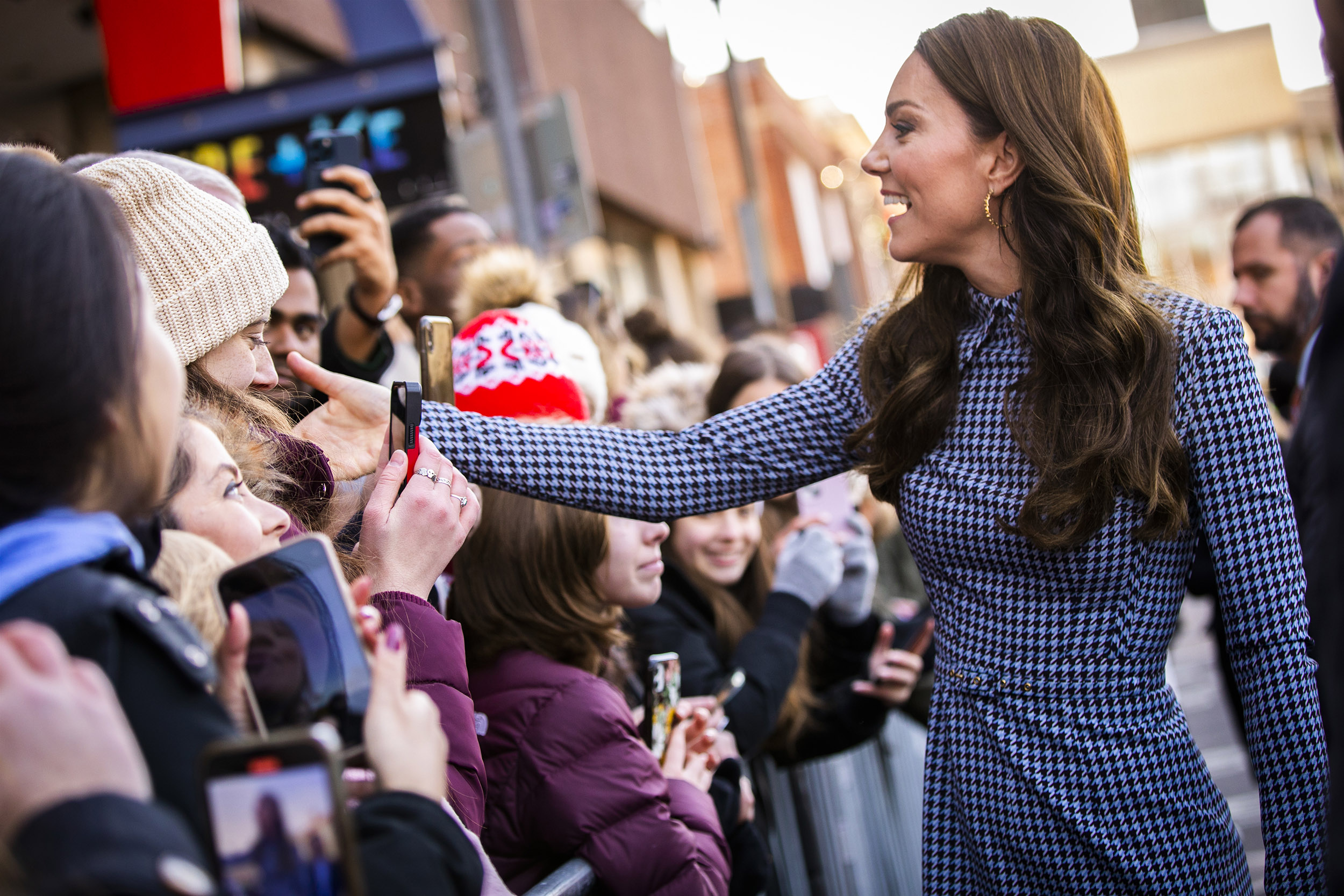 Catherine, Princess of Wales, greets fans in Harvard Square.
