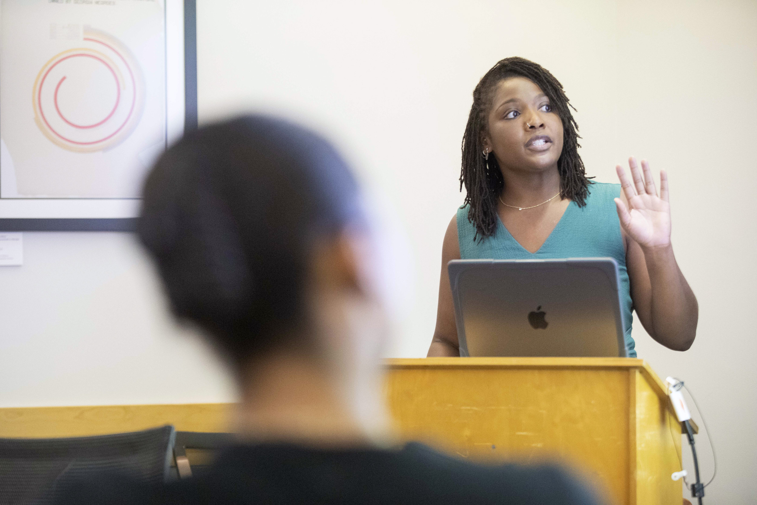 Christina Cross, assistant professor of Sociology, lectures on sources of inequity in America.