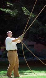 Photo of Ed Long assisting crane