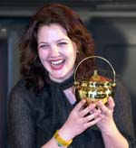 Drew Barrymore with Hasty Pudding