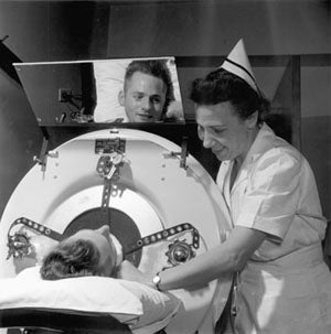 Man in iron lung