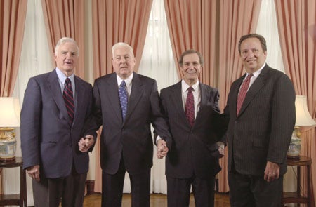 The four living presidents of Harvard
