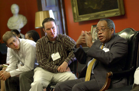 Stephen Smith, Josh Cogswell and the Rev. Peter