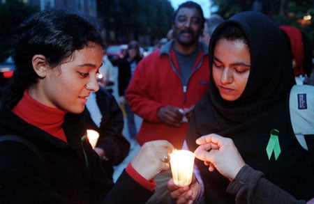 Students with candles