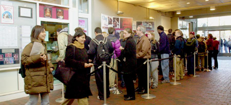 People in line for tickets to see Bill