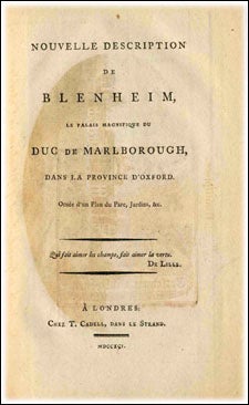 Page from Blenheim book