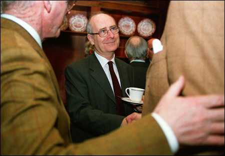 Ambassador Noel Fahey enjoying a cup of