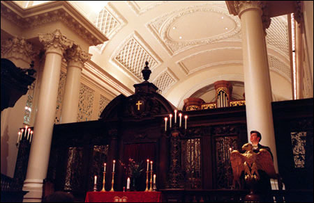 The Rev. Mark D.W. Edington at memorial service for Columbia