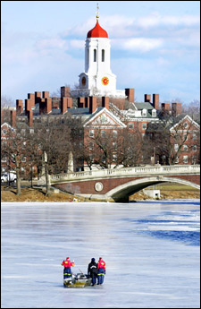 Footbridge and icy