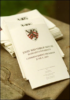 Programs from Commencement 2003