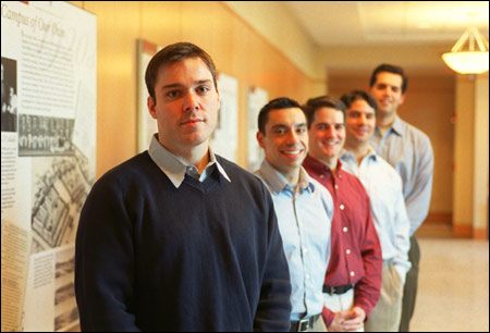 Dan Thibeault (from left), Mark Palmenter '00, Ken Ebbitt, Jeff Wanic, and Andrew Solomon
