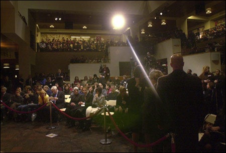 audience at Erdogan's address