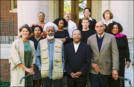 This year's DuBois Institute fellows with director Henry Louis Gates, Jr.