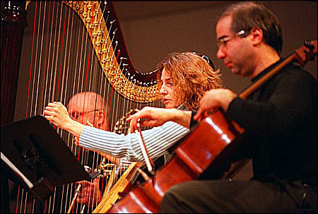 Harpist Elizabeth Morse and cellist Emmanuel