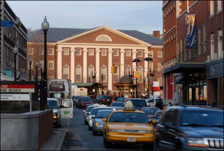 Harvard Square with Dudley House and Lehman Hall