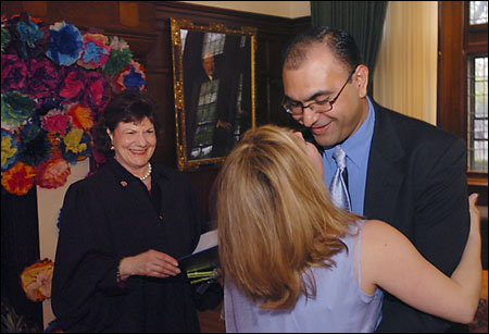 J.P., bride and groom