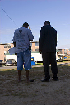 Brown and resident in conversation