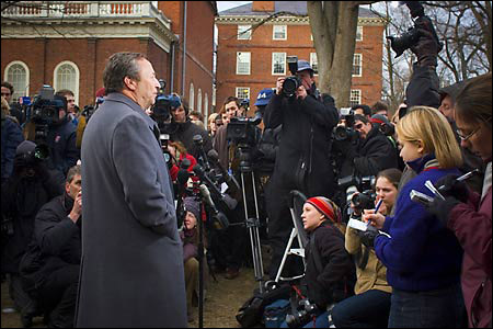 President Summers at news conference in