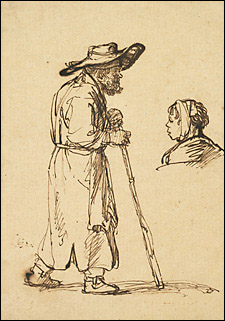 Rembrandt, Old Man with a Walking