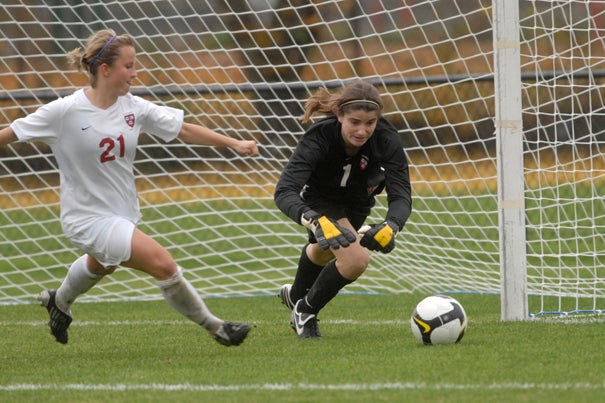 Crimson goalkeeper Lauren Mann '10 recorded 10 saves in Harvard's 1-0 loss to Boston College.