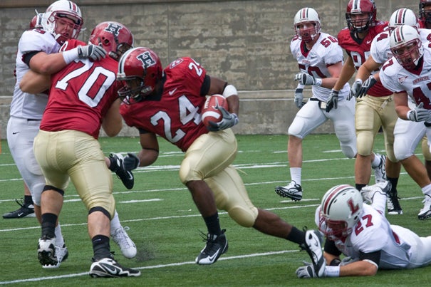 Running back Treavor Scales '13 (#24), who ran for 485 yards and five touchdowns on 108 carries, was named the 2009 Ivy Rookie of the Year.