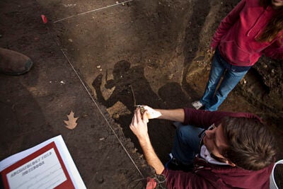 On one of the last of days of digging in Harvard Yard, archaeologists believe they finally found evidence linked to the Indian College that stood on the site from 1655 to 1698. In late October, students were still uncovering tiny treasures.
