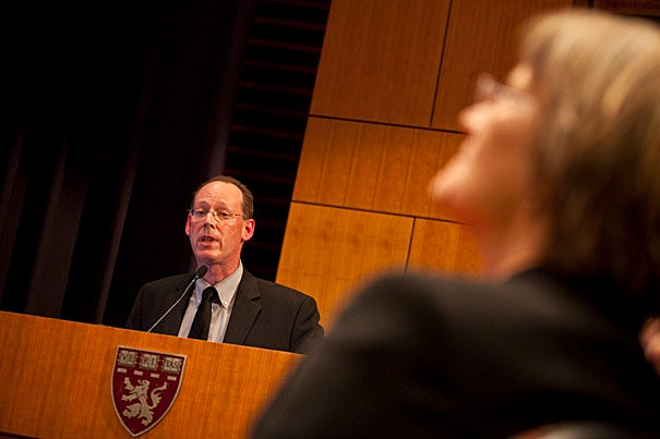 (Boston, MA - February 11, 2010) Harvard Medical School professor and founder of Partners in Health Paul Farmer speaks at the Med School about the aftermath of the earthquake in Haiti.  Staff Photo Justin Ide/Harvard University