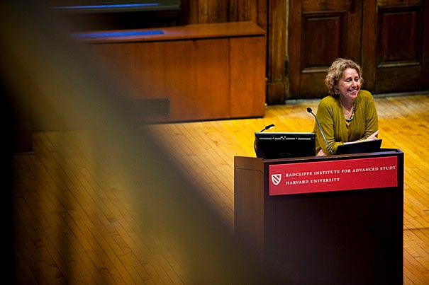 Robin Fleming, a one-time junior fellow in the Harvard University Society of Fellows, is using her year as a Radcliffe Fellow to finish her third book, “Living and Dying in Early Medieval Britain.” She recently gave a lecture on economic calamity in early medieval Britain, and how people in desperate straits turned to “recycling” Roman ruins for what they needed. 
