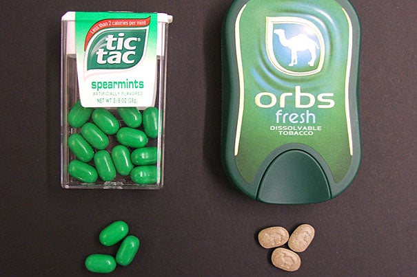 Last year, the R.J. Reynolds Tobacco Co. launched a dissolvable nicotine product called Camel Orbs, which, according to the company’s promotional literature, contains 1 mg of nicotine per pellet and is flavored with cinnamon or mint. The product apparently is intended as a temporary source of nicotine for smokers, but researchers believe its candylike appearance will lead to ingestion by children.