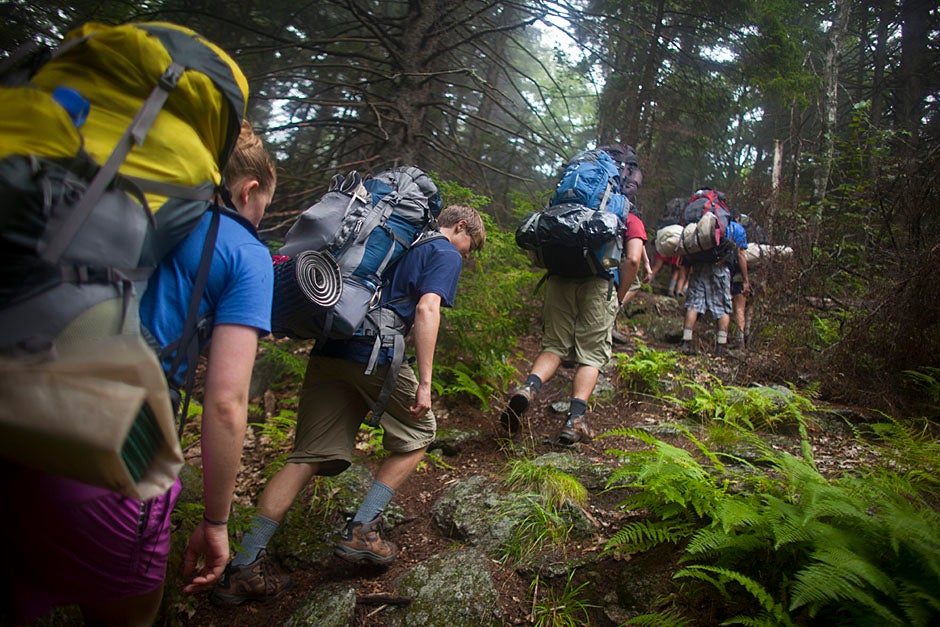 Weeklong hiking, hiking/service, and hiking/canoeing trips offer an excellent learning environment for students prior to their arrival on campus.  
Justin Ide/Harvard Staff Photographer