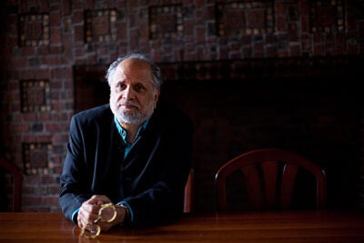 Homi Bhabha (above), director of the Humanities Center at Harvard, says that the $10 million gift to the center by Anand Mahindra '77, M.B.A. '81, "emphasizes the global reach of the humanities. The humanities are a global project.”
