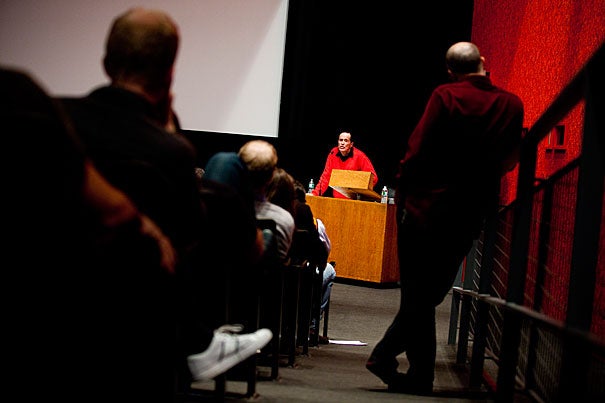 Iconic underground filmmaker Kenneth Anger was honored at Harvard during a three-day screening festival. Hosted by the Harvard Film Archive, Anger spoke at the Carpenter Center during the final two days of the festival.